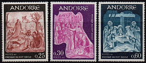 Андорра (Фр), 1967, Фрески, 3 марки